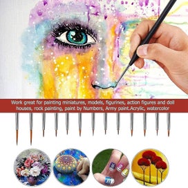 Listing 3 of 5 for 10pcs Fine Detail Paint Brush Set Miniature Painting Brushes Kit