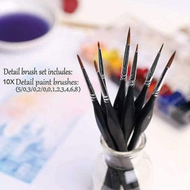 Listing 5 of 5 for 10pcs Fine Detail Paint Brush Set Miniature Painting Brushes Kit