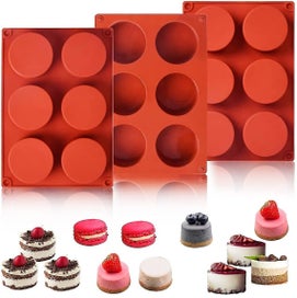 Listing 1 of 4 for 3-pack Chocolate Cake Cookie Mold 6-cavity Round Silicone Baking Molds