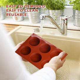 Listing 2 of 4 for 3-pack Chocolate Cake Cookie Mold 6-cavity Round Silicone Baking Molds