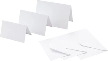 Listing 2 of 5 for Assorted 3 Sizes White Blank Greeting Cards And Moistenable Glue Envelopes