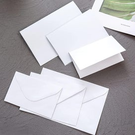 Listing 3 of 5 for Assorted 3 Sizes White Blank Greeting Cards And Moistenable Glue Envelopes