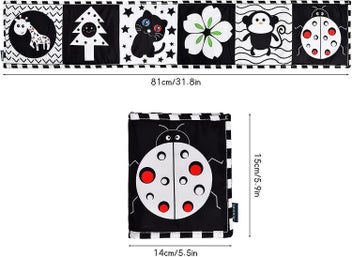 Listing 3 of 5 for Black And White High Contrast Baby Sensory Toys For Babies Newborn Toys, Baby Cl
