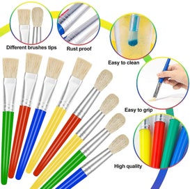 Listing 4 of 5 for 8pcs Paint Brushes For Kids, Children Paint Brushes Toddler Chubby Paint Brushes