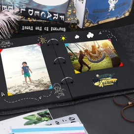 Listing 4 of 5 for Fotoalbum Zum Selbstgestalten, Schwarze Seiten Scrapbook Album Zum Einkleben, Li