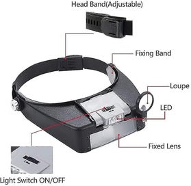 Listing 2 of 4 for Magnifying Lens With Magnifying Glass Hands-free Head Glasses Led