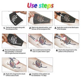 Listing 2 of 5 for Glitter Tattoo Set, New Glitter Tattoo Kit With 24 Large Glitter Tubes