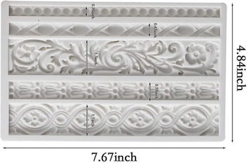 Listing 3 of 4 for Neepanda Diy Baroque Scroll Relief Cake Border Silicone Molds, Baroque Style Cur