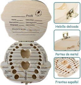 Listing 3 of 5 for Tooth Box Baby Teeth Boy, Heilwiy Baby Tooth Box Made Of Wood, Heilwiy Baby Toot