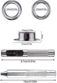 Listing 2 of 5 for Starlight-100 Sets Eyelets 16mm Grommet Kit Eyelets Tools Metal Grommet Eyelet K
