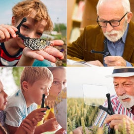 Listing 5 of 5 for Handheld Magnifying Glass, 3.5x Lighted Magnifying Glasses With 4 Led Lights, 2