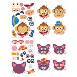 Listing 3 of 4 for Make A Face Sticker Sheets Animal For Kids Animal Face Changerpack Stickers