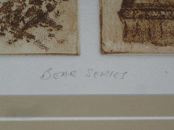 Listing 14 of 20 for Sharon Alderson - Bear Series - Four Individual Berr Drawings - Impressed Paper