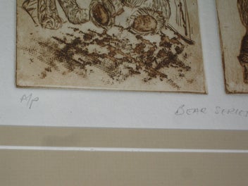 Listing 15 of 20 for Sharon Alderson - Bear Series - Four Individual Berr Drawings - Impressed Paper