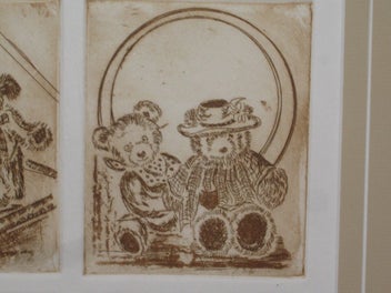 Listing 9 of 20 for Sharon Alderson - Bear Series - Four Individual Berr Drawings - Impressed Paper