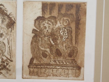 Listing 11 of 20 for Sharon Alderson - Bear Series - Four Individual Berr Drawings - Impressed Paper