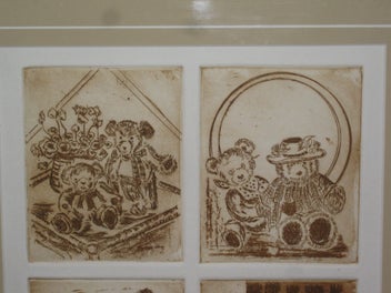 Listing 6 of 20 for Sharon Alderson - Bear Series - Four Individual Berr Drawings - Impressed Paper