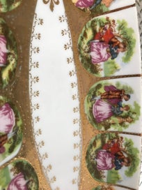 Listing 4 of 11 for SAJI Fine China - Limoges style long dish with gold gilding - Vintage