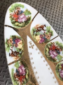 Listing 3 of 11 for SAJI Fine China - Limoges style long dish with gold gilding - Vintage