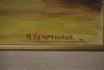 Listing 3 of 19 for N. Kempthorne 71 _________Landscape Painting. Hereford cattle. Wooden Gate.