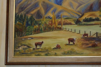 Listing 6 of 19 for N. Kempthorne 71 _________Landscape Painting. Hereford cattle. Wooden Gate.