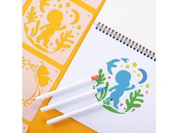 Listing 5 of 10 for BalleenShiny 10PCS/set Kids Painting Toys Stenciled Template DIY Scrapbooking