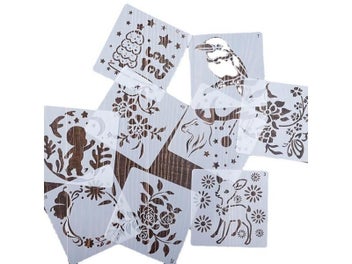 Listing 7 of 10 for BalleenShiny 10PCS/set Kids Painting Toys Stenciled Template DIY Scrapbooking