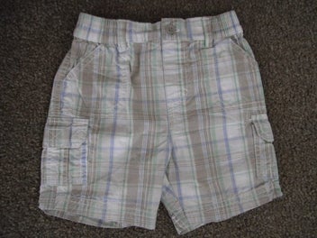 Listing 1 of 4 for UK Cherokee baby boy beige check shorts -3-6m