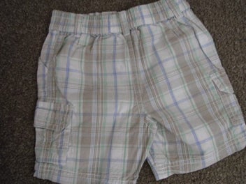Listing 3 of 4 for UK Cherokee baby boy beige check shorts -3-6m
