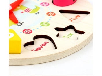 Listing 4 of 9 for 4 Styles Cartoon Animal Wooden Beaded Geometry Digital Clock Puzzles For