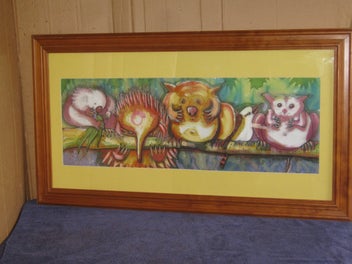 Listing 2 of 16 for Pip Earl - Large Bright & Colourful Animals On A Branch - original painting