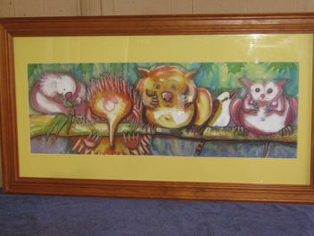 Listing 4 of 16 for Pip Earl - Large Bright & Colourful Animals On A Branch - original painting