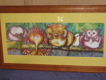 Listing 5 of 16 for Pip Earl - Large Bright & Colourful Animals On A Branch - original painting