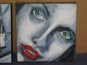 Listing 6 of 11 for Three Set Paintings of Womans Face & Makeup - Signed GC 06