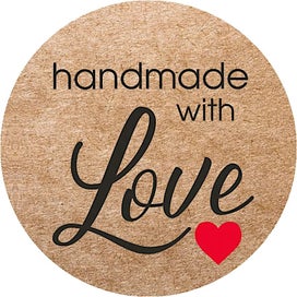 Listing 2 of 3 for Handmade With Love Stickers x 50 Business Seal Thank You Packaging Labels Gifts