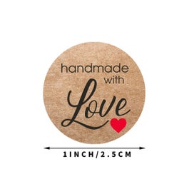 Listing 3 of 3 for Handmade With Love Stickers x 50 Business Seal Thank You Packaging Labels Gifts