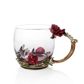 Listing 3 of 4 for Enamel Coffee Tea Mug 3D Rose Butterfly Glass Wedding Flower High-grade Glass