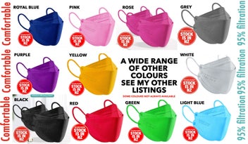 Listing 16 of 17 for 10 FACE MASKS FFP2 2163 NR THIS LIMITED TIME SALE - ROYAL BLUE - $1 BUY NOW