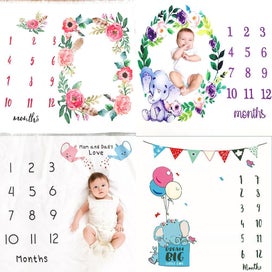 Listing 2 of 2 for Baby Milestone Photo Mat | Photographic Calendar Blanket
