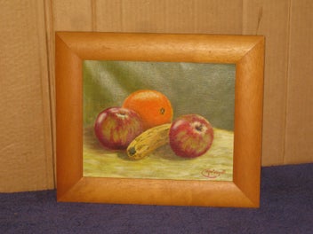 Listing 3 of 15 for Carole Springall - Banana Apples & Orange Still Life original Painting acrylic