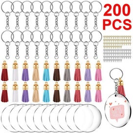 Listing 2 of 12 for Acrylic Circle Discs Keychain Blanks Vinyl Making Kit I1285GD0