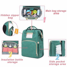 Listing 14 of 18 for Baby Cot Travel Bassinet Nappy Bag Backpack E0414GN0