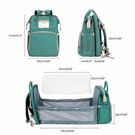 Listing 4 of 18 for Baby Cot Travel Bassinet Nappy Bag Backpack E0414GN0