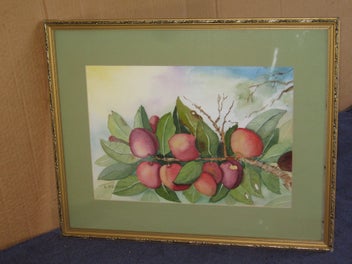 Listing 4 of 19 for L Huggard - Plums On The Tree - A very good original watercolour painting