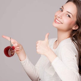 Listing 2 of 11 for Pom Pom Acrylic Blank Keychain Pendant Tassels Discs Making Kit I1284MZ0