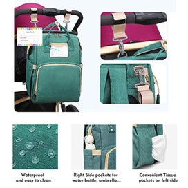 Listing 9 of 18 for Baby Cot Travel Bassinet Nappy Bag Backpack E0414GN0