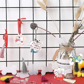 Listing 6 of 9 for 111pcs Pet Bone Paw Acrylic Discs Keychain Blanks Making Kit I1419MZ0