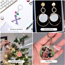 Listing 7 of 15 for Acrylic Circle Discs Keychain Blanks Vinyl Making Kit I1285SV0