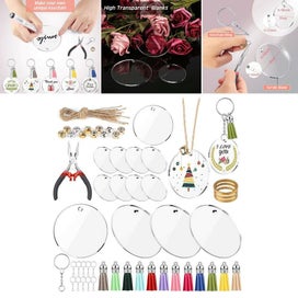 Listing 9 of 9 for Acrylic Circle Discs Keychain Blanks Vinyl Making Kit I1416MZ0