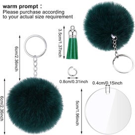 Listing 9 of 11 for Pom Pom Acrylic Blank Keychain Pendant Tassels Discs Making Kit I1284MZ0